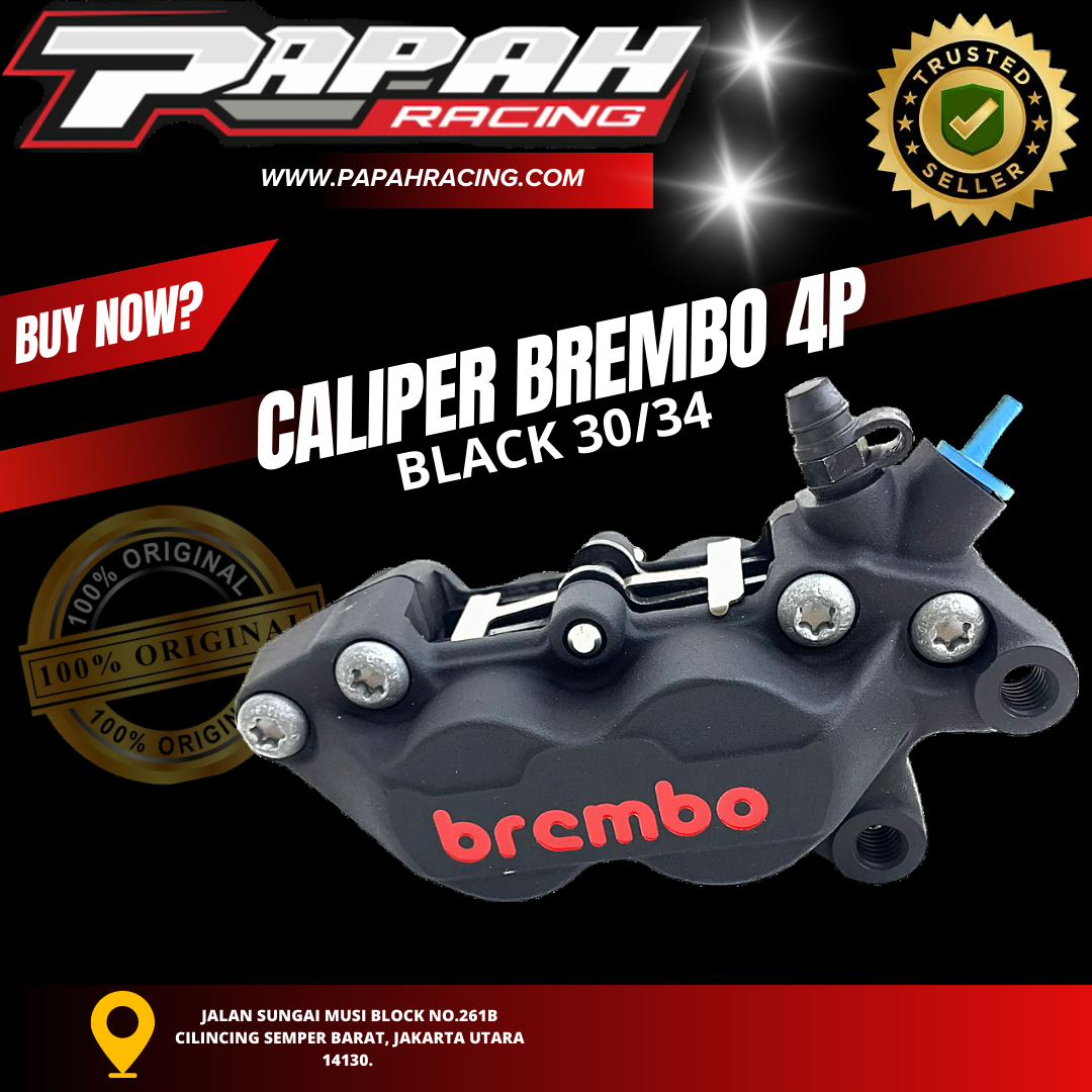 CALIPER KALIPER BREMBO 4P 30/34 BLACK HITAM BREMBO